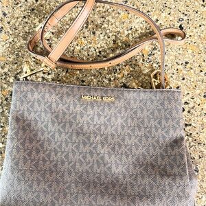 Michael Kors Tan and Gold Shoulder Bag